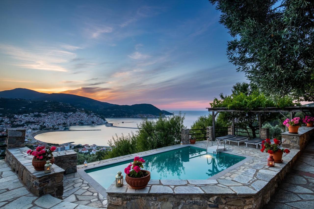 Villa Nina Skopelos- Private Pool - Magnificent Views Extérieur photo
